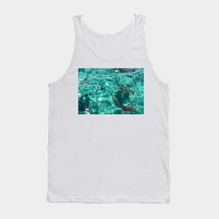 Reef Sharks in Turquoise Water Tank Top